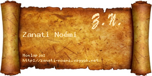 Zanati Noémi névjegykártya